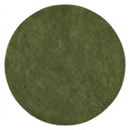 Olive Green Solid Round Hand-Tufted Wool Rug