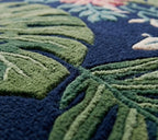Navy Tropical Botanical Hand-Tufted Wool Rug