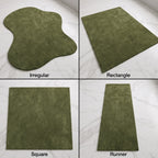 Olive Green Solid Round Hand-Tufted Wool Rug