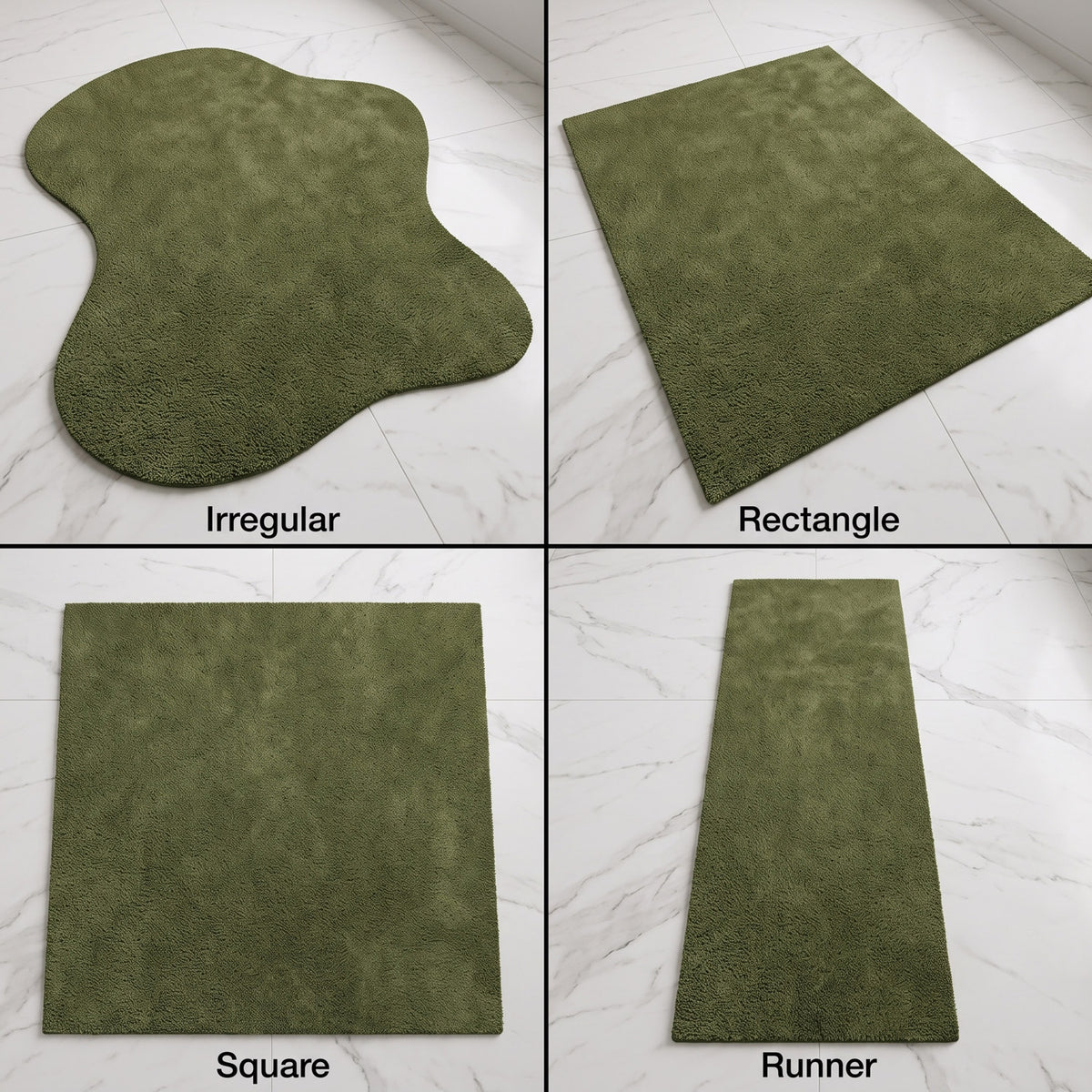 Olive Green Solid Round Hand-Tufted Wool Rug
